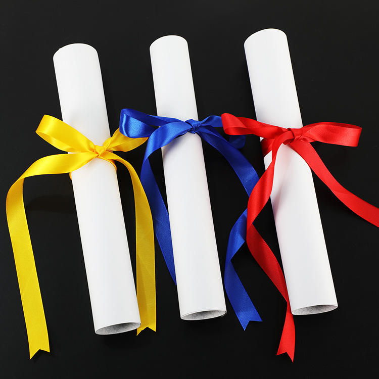 荣誉证书红丝带奖状创意蝴蝶结燕尾缎带聘书幼儿园毕业结业彩带