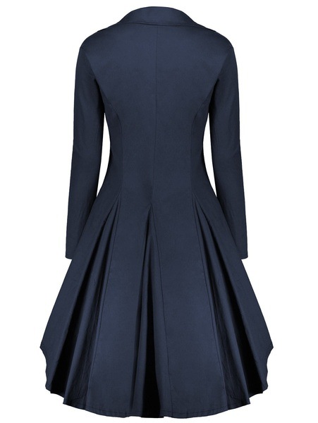 2019秋季新款外套女 wish欧美双排扣长款复古宴会礼服wzw0026