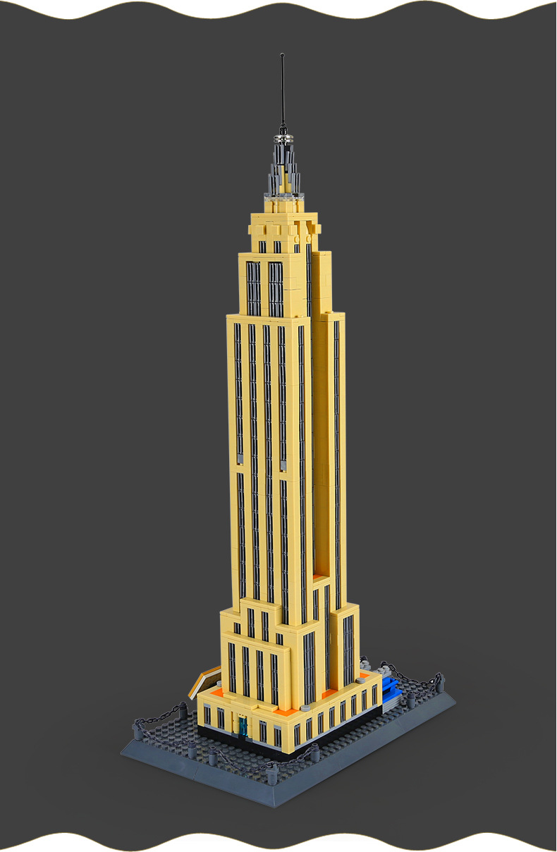 万格儿童益智积木玩具 小颗粒系列著名建筑模型纽约帝国大厦5212
