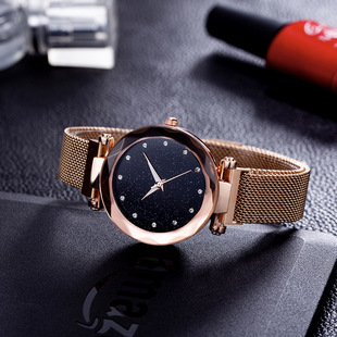跨境热款手表镶钻满天星女士手表抖音直播吸铁石手表女款潮流腕表