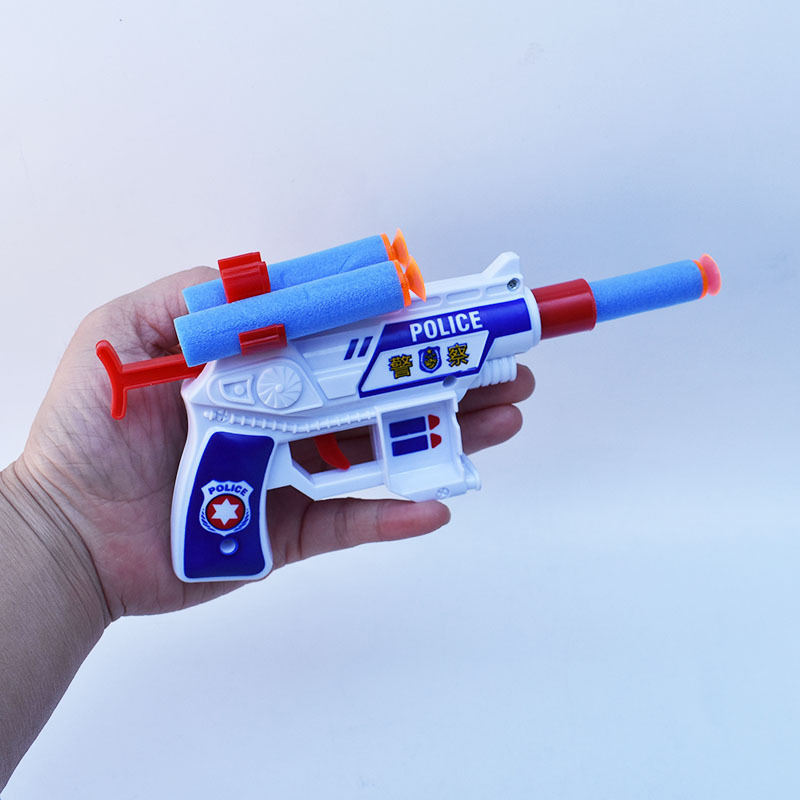 一盒24只儿童玩具枪q版软弹射枪发射海绵泡沫安全子弹警察玩具枪