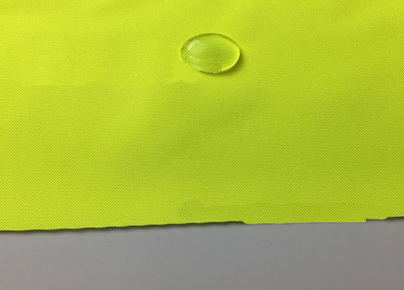 300d牛津布荧光黄荧光绿荧光桔防水透气透湿pu涂白雨衣工作服面料