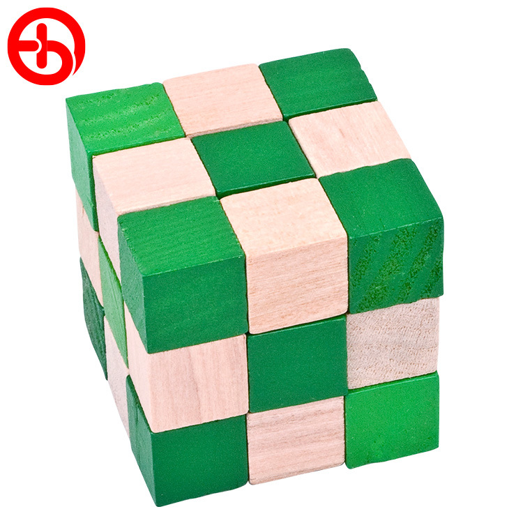 绿色小神龙 古典孔明锁鲁班木批发供应 小号神龙摆尾 不特木制