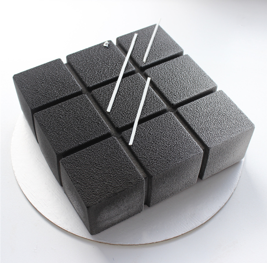 九宫格方块慕斯蛋糕模魔方硅胶蛋糕模具 法式甜品模 diy烘焙模具