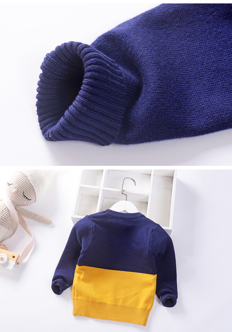 儿童毛衣男童套头棉线衣宝宝卡通童装2019秋冬加厚款毛线衫上衣潮