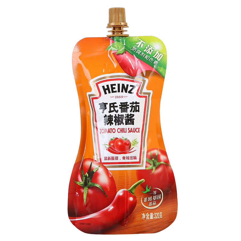 亨氏番茄辣椒酱320g 辣番茄沙司薯条披萨汉堡甜辣酱 番茄酱