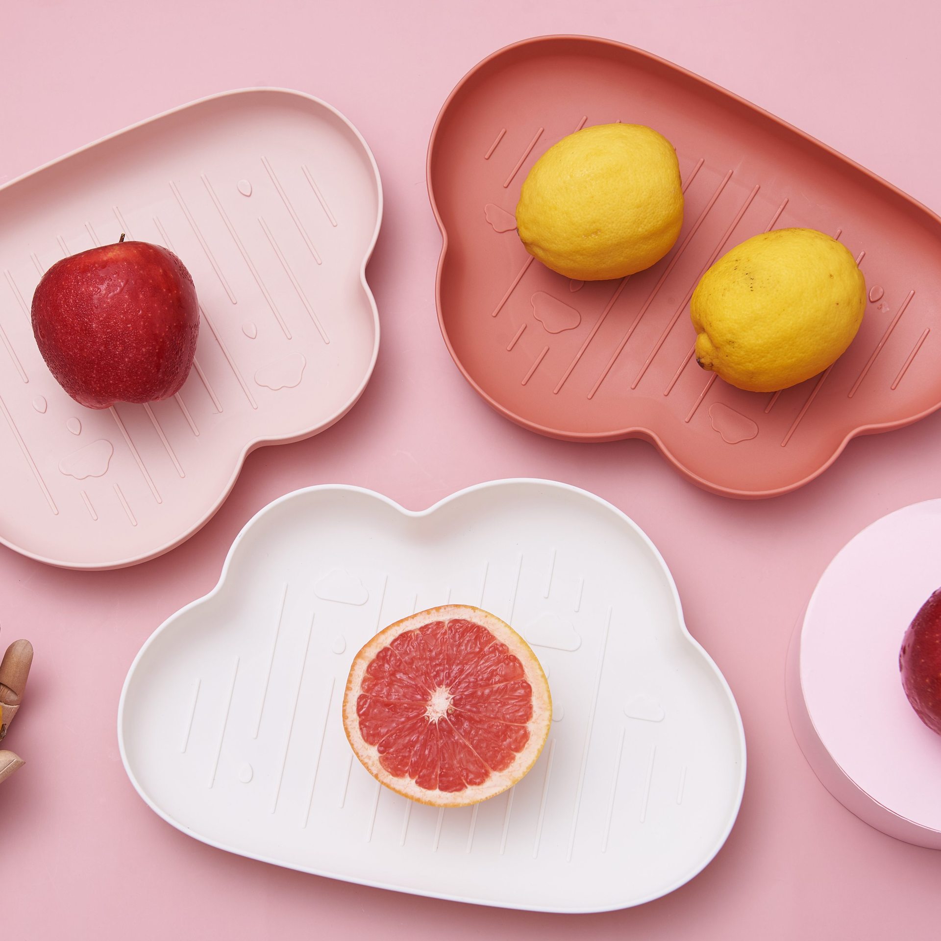 Cloud Plate Creative Plastic Tray Plastic Tray Fruit Plate Tropical Style Nordic Dish Fruit Plate