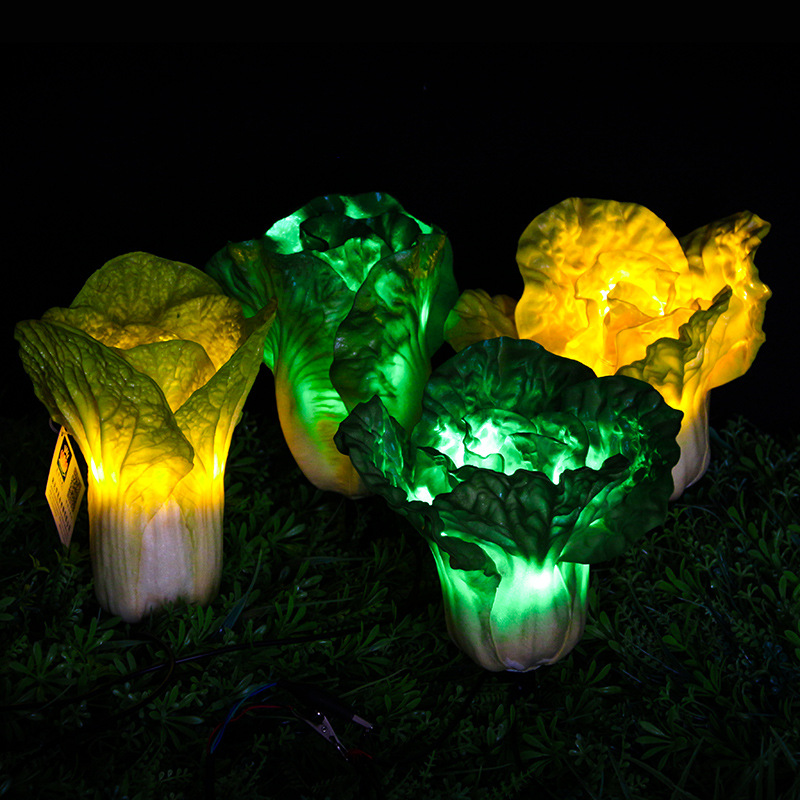 led户外仿真植物装饰灯 草坪庭院白菜灯 仿真大白菜 景观灯花雕