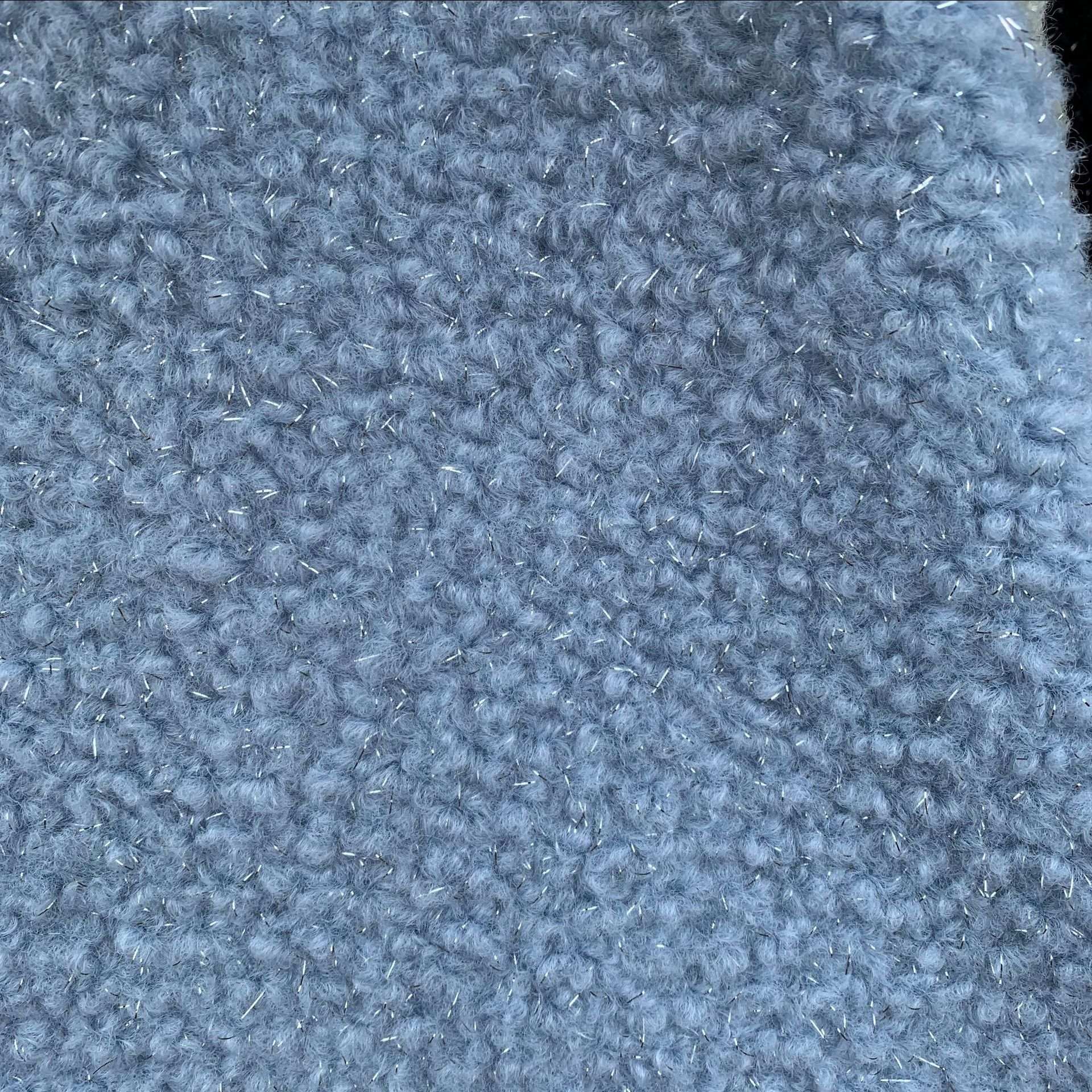 现货 小香风银丝羊羔绒面料 银丝羊卷绒 亮丝羊羔绒 服装毛绒面料