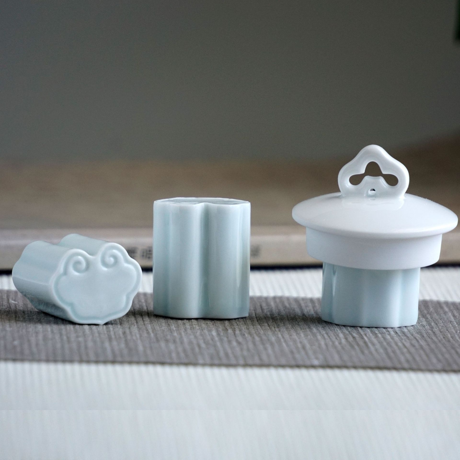 景德镇中式陶瓷盖置 功夫茶具配件放茶壶盖托 手工打磨茶道零配件