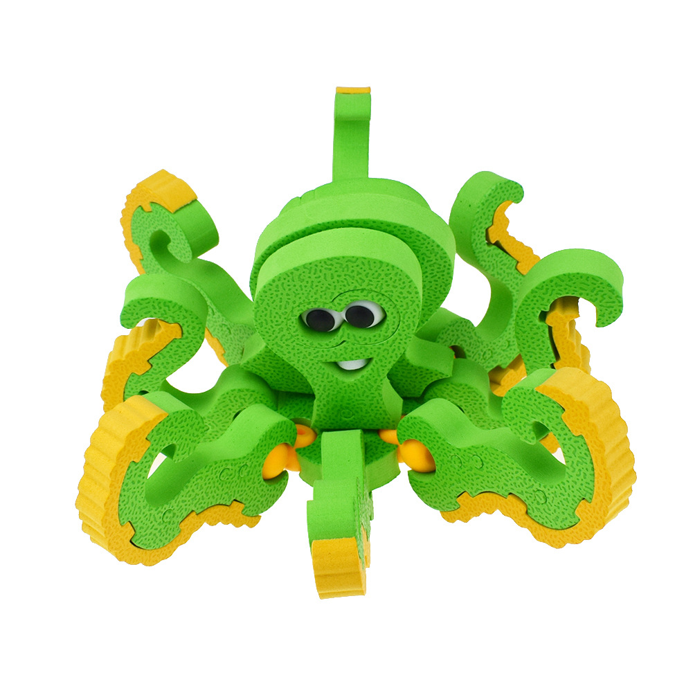 新奇特eva益智拼插章鱼八爪鱼3d立体拼图恐龙拼装益智玩具跨境