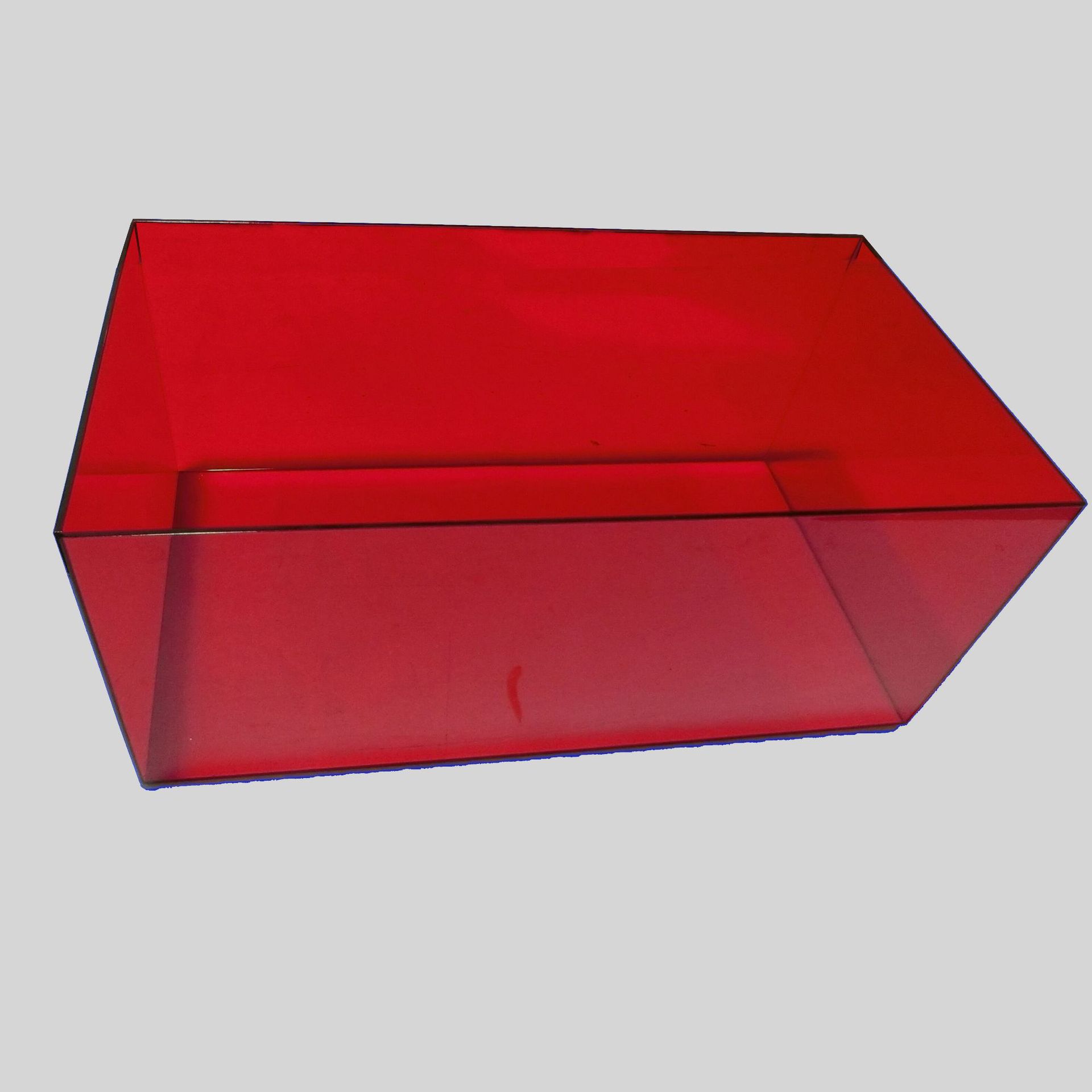 亚克力半透明红色箱 有机玻璃透明红盒子 圆角处理 定制加工