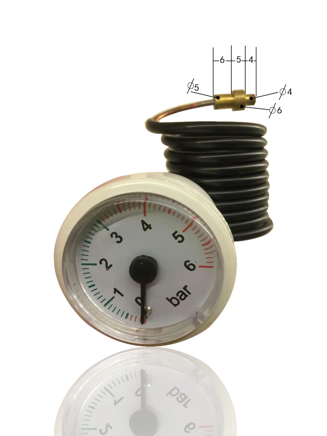 供应壁挂炉压力表毛细管水压表蒸汽压力表直插式y37 6bar工厂直供