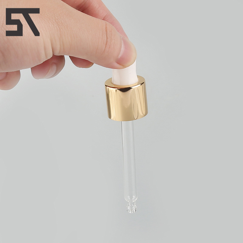 化妆品包装金色精油瓶滴管 sl-dg04多规格氧化铝精华液滴管