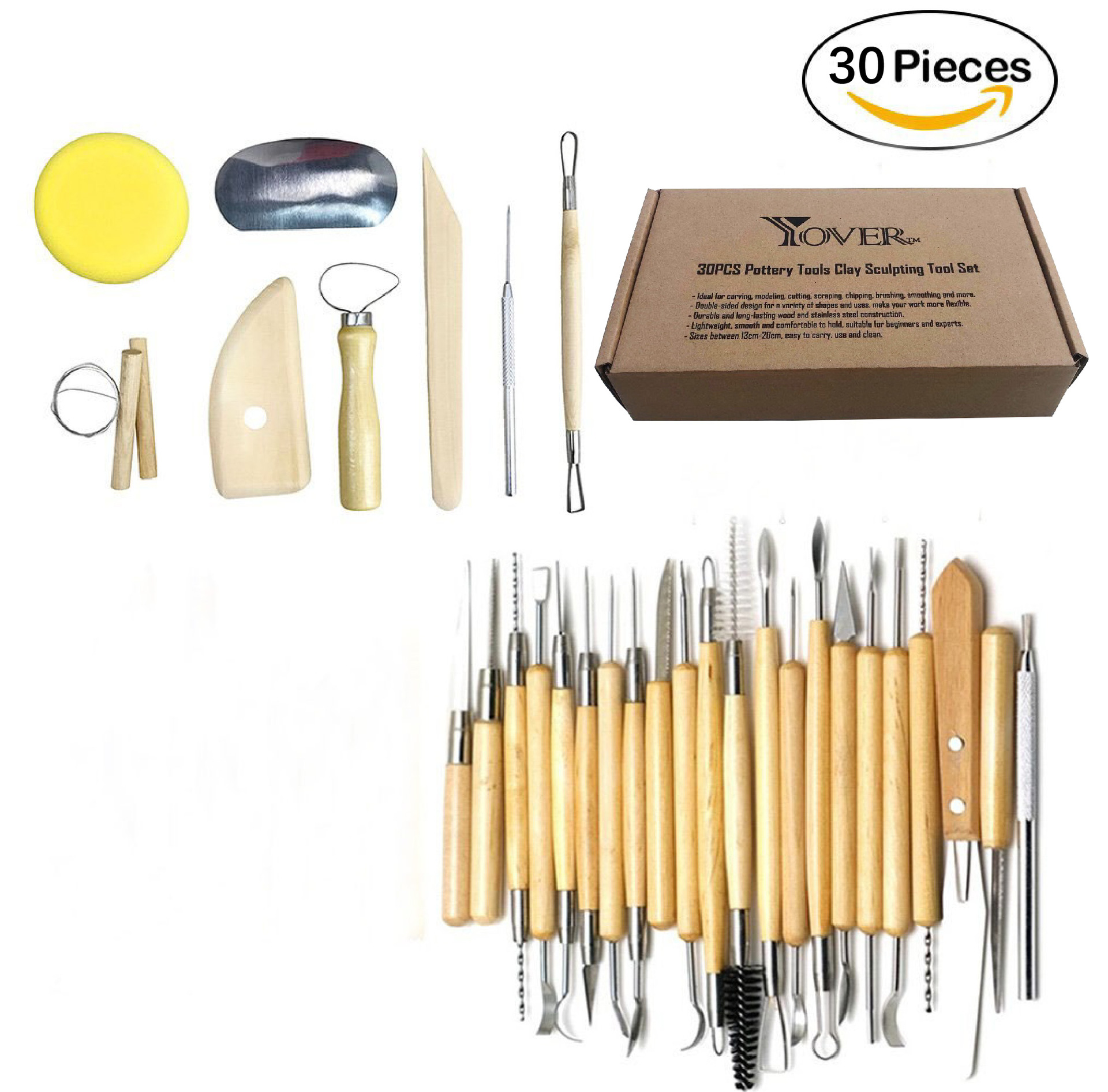 Cross-Border Factory Direct Sales Professional Engraving DIY Production Clay Tools 30 Pieces Clay Tools Suit