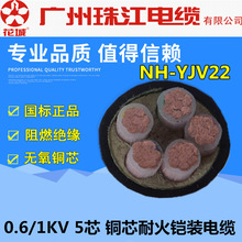 珠江/华新NH-YJV22/5芯10/16/35/50/95/120/185-300耐火铠装电缆