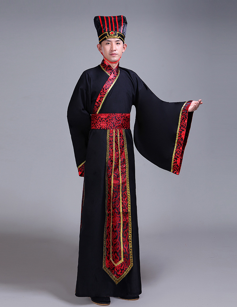 古装汉服演出服古代龙袍太子武官文臣文人秦汉唐朝皇上皇帝表演服