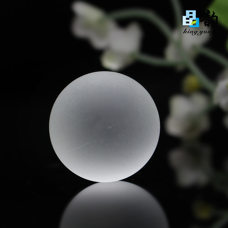 源头厂家40mm磨砂水晶玻璃球 教学实验拉手精油瓶开关磨砂滚珠