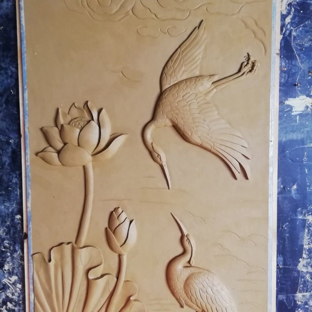 直销荷花浮雕玻璃钢浮雕石膏浮雕欢迎选购全