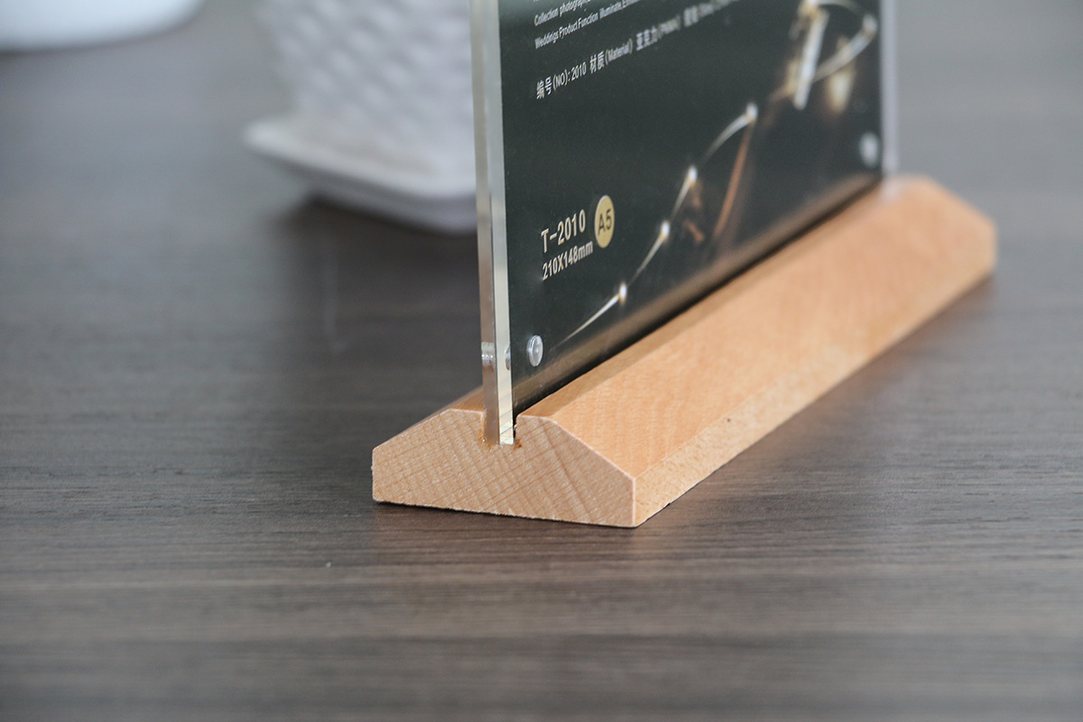 亚克力强磁台签 木质底座台卡桌牌 实木餐牌 亚克力桌牌标价牌