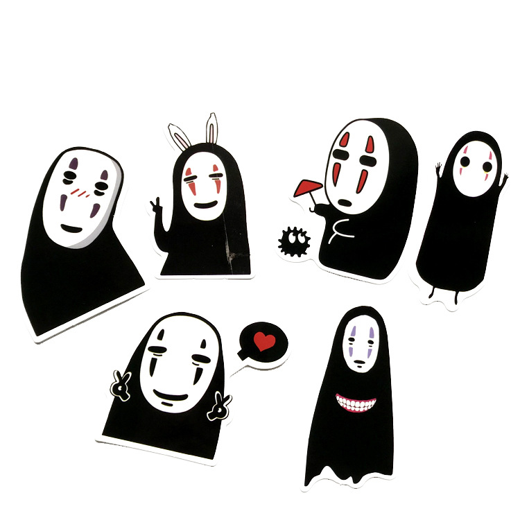 12张可爱日系动漫无脸男贴纸旅行箱笔记本行李箱滑板冰箱汽车贴