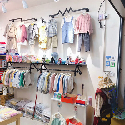 服装店展示架上墙女童装店铺装修货架创意墙面壁挂式挂衣架正侧挂