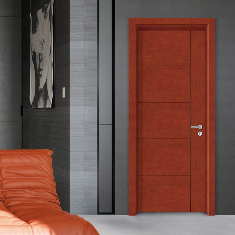 步阳红胡桃木门简约现代室内门房间门by-pb15 实木复合门加工定制