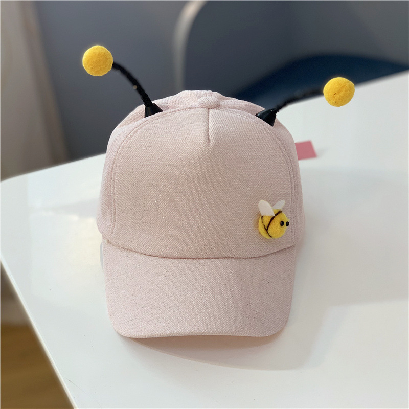 春夏季儿童鸭舌帽可爱小蜜蜂触角帽子男女童韩版棒球帽出游遮阳帽