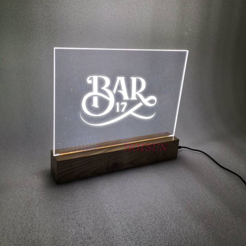 激光镭射logo的亚克力发光展示牌led压克力木材底有机玻璃发光牌