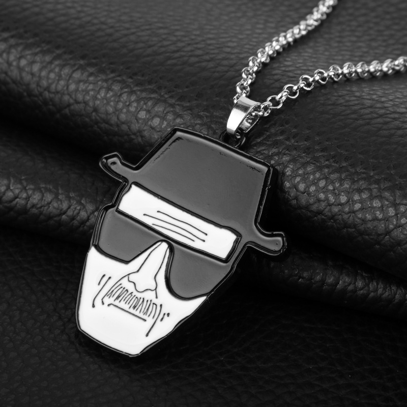 影视周边 breaking bad 绝命毒师钥匙扣 海森堡老白头像吊坠项链