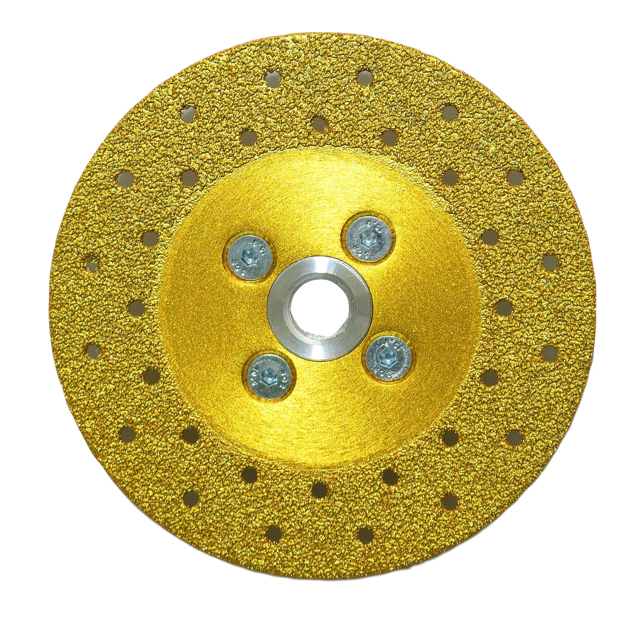 厂家直销批发钎焊金刚石磨盘 带法兰多孔石材切割片 干水两用锯片
