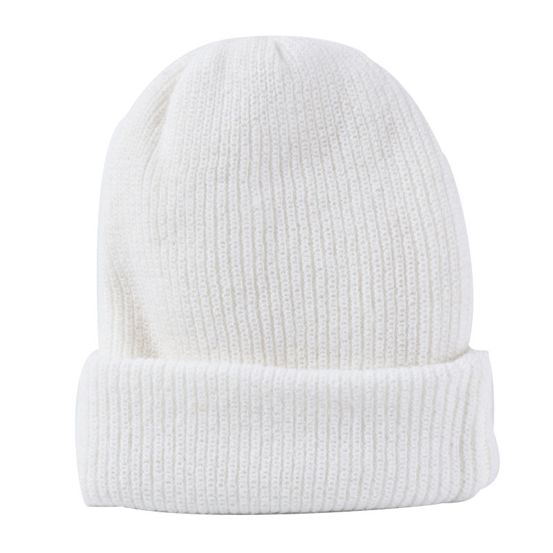 Winter Hat Women's Double Layer Thick Yellow Rabbit Fur Knitted Hat Men's Simplicity Pure Color All-Matching Sleeve Cap