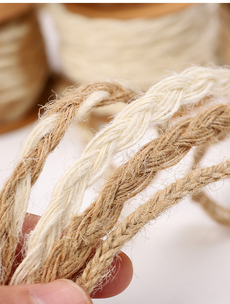 厂家直销12卷盒装双色小辫子麻绳 创意编织绳 手工diy饰品装饰绳