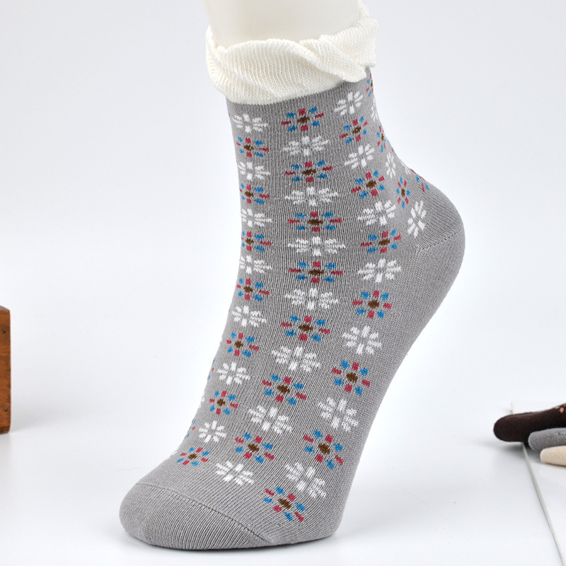 中老年松口袜子女春秋冬季保暖袜女士中筒袜精梳棉透气健康女棉袜