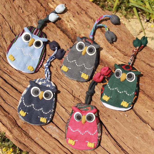 民族风蓝染布艺钥匙扣 手拿携带方便车钥匙包-阿里巴巴