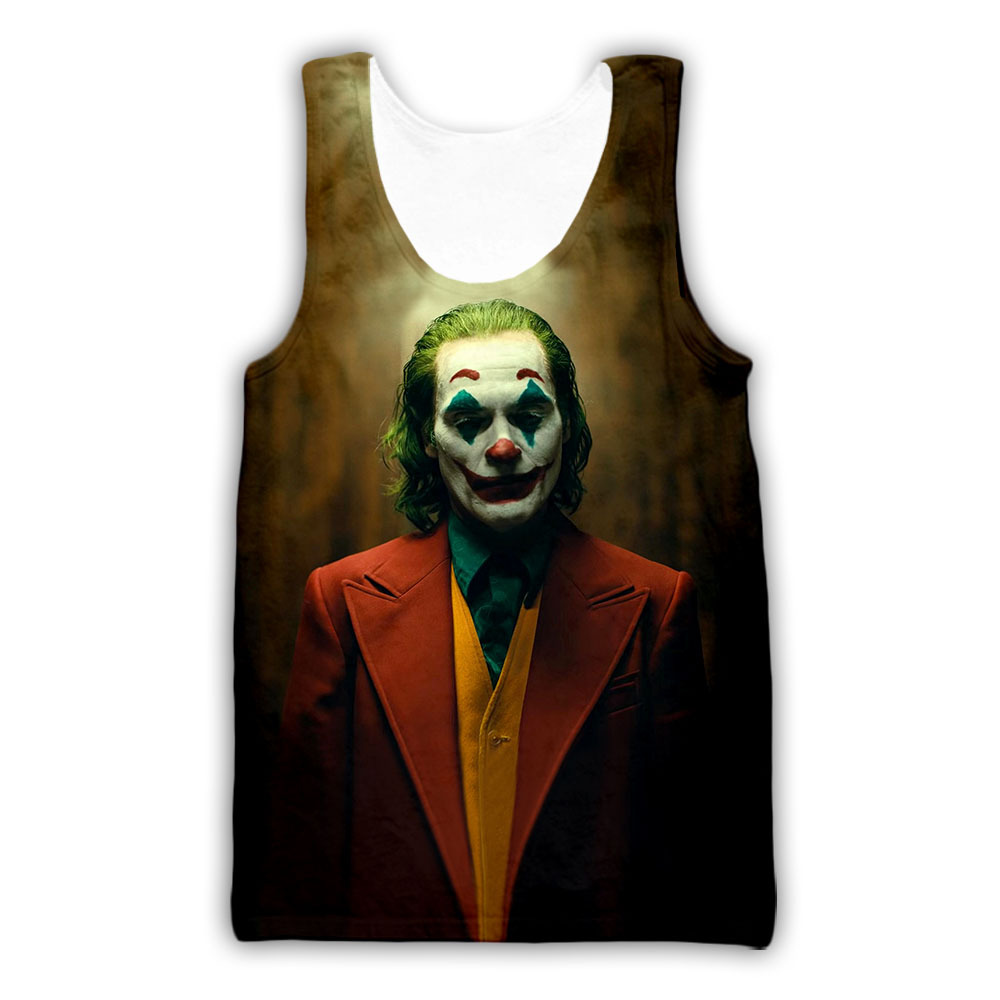 厂家直销夏季新品热卖恐怖小丑3d数码印花背心 男士背心一件代发