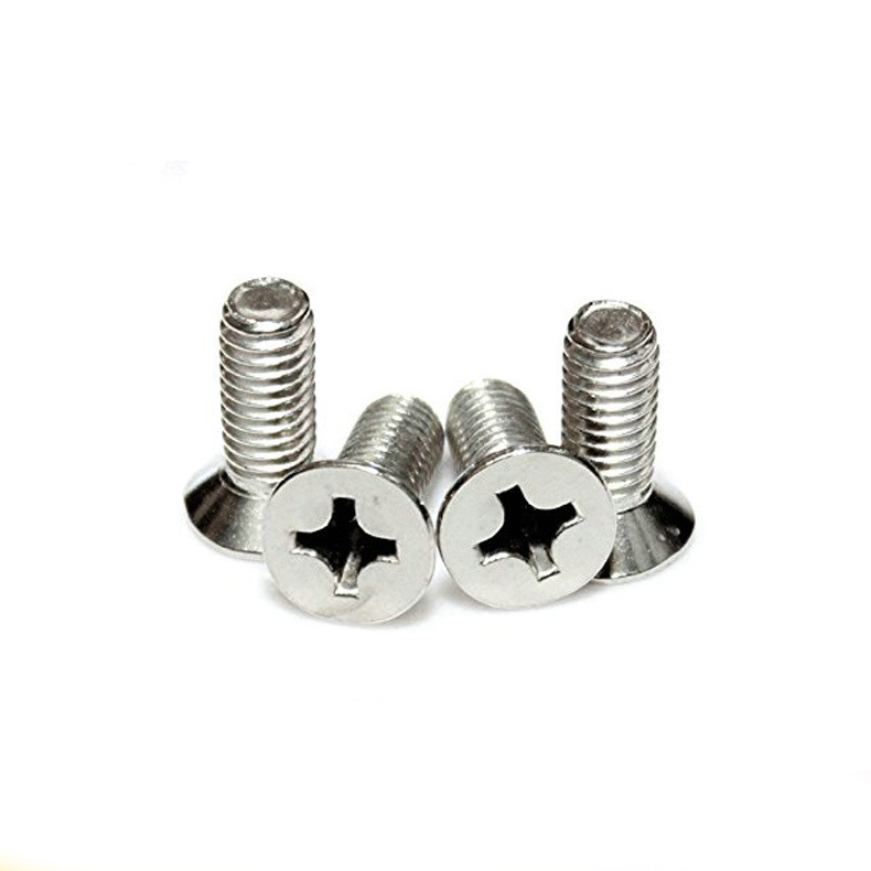 gb819镀镍十字沉头机螺丝平机螺丝平头十字螺钉m1.6m2m3m4