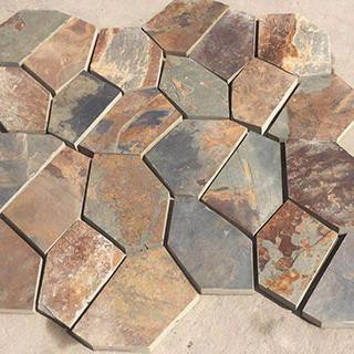 铺地碎拼石黄锈乱型黄锈碎拼石碎拼文化石