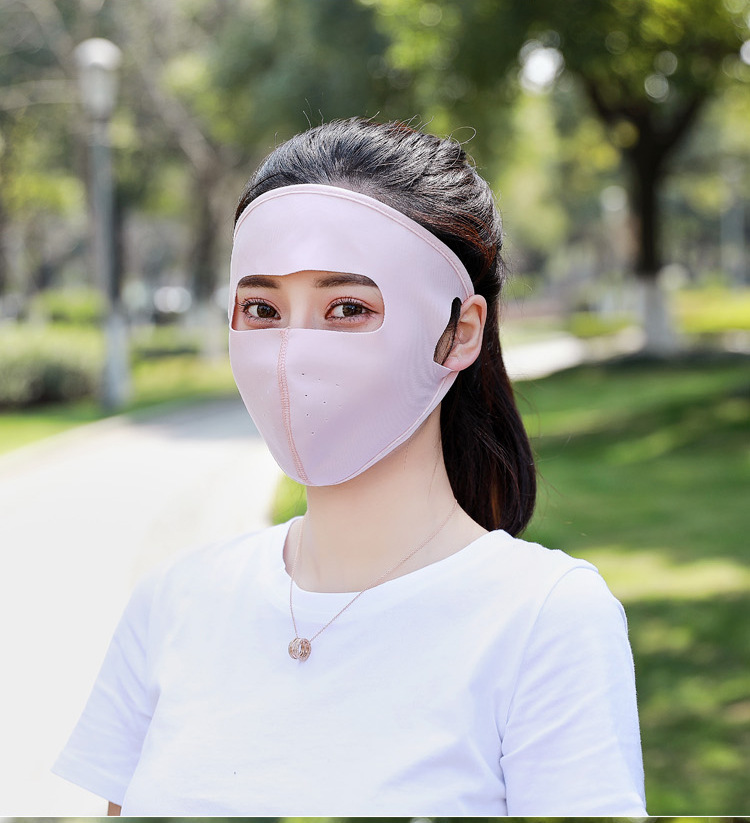 夏季防晒面罩女冰丝护蒙面全脸包边户外骑行男防尘口罩