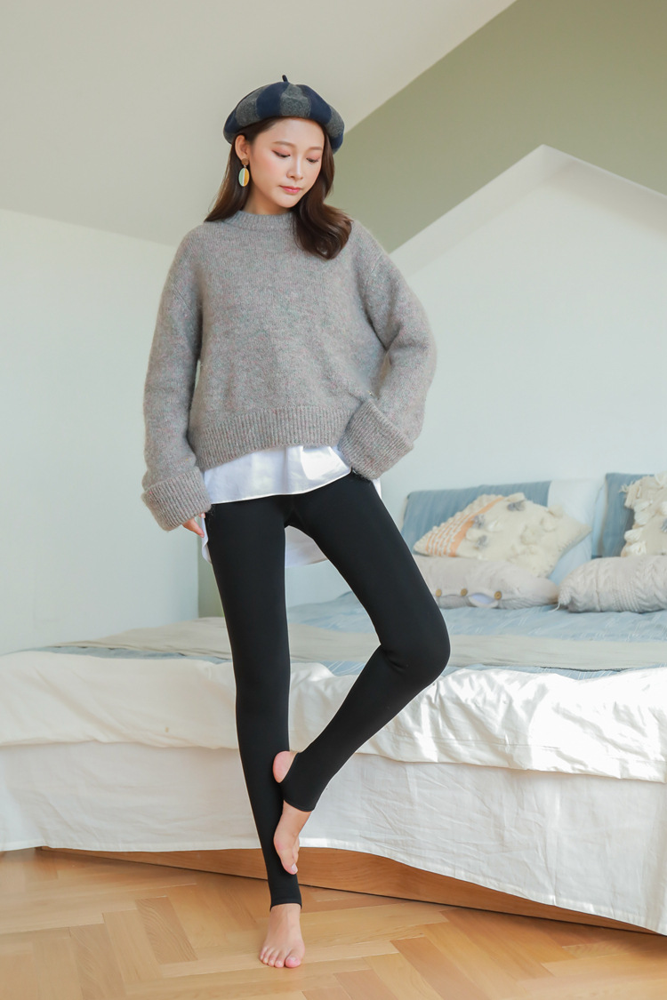 高腰可乐裤 水貂绒超柔锦纶高密肤色光腿打底裤