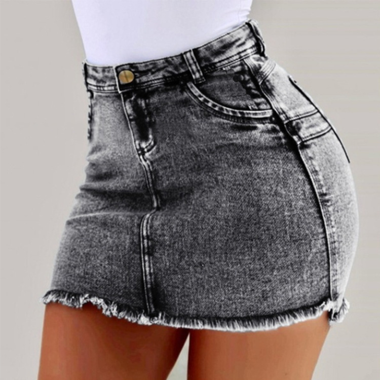 Creative Style Summer Intellectual Style Elegant Women's Clothing Yeast Factory Float Denim Package Hip Skirt Skirt Factory Direct Sales