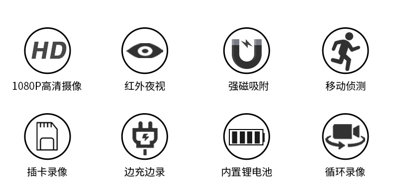 跨境新款 智能高清摄像头无线运动摄像机户外夜视红外dv相机1080p