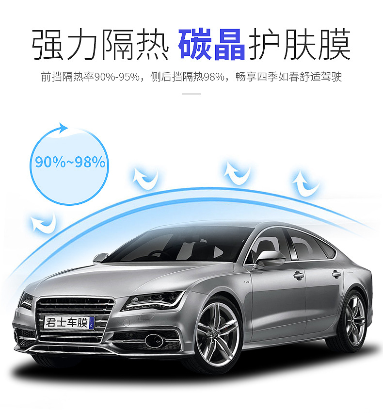 汽车太阳膜高隔热护肤膜隔热98% 陶瓷膜汽车膜太阳膜车身贴膜