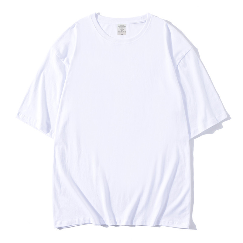 Summer Combed Cotton 180G round Neck Large Size Half Sleeve Loose Shoulder Short Sleeve Men & Women Trendy Cotton T-Shirt Wholesale