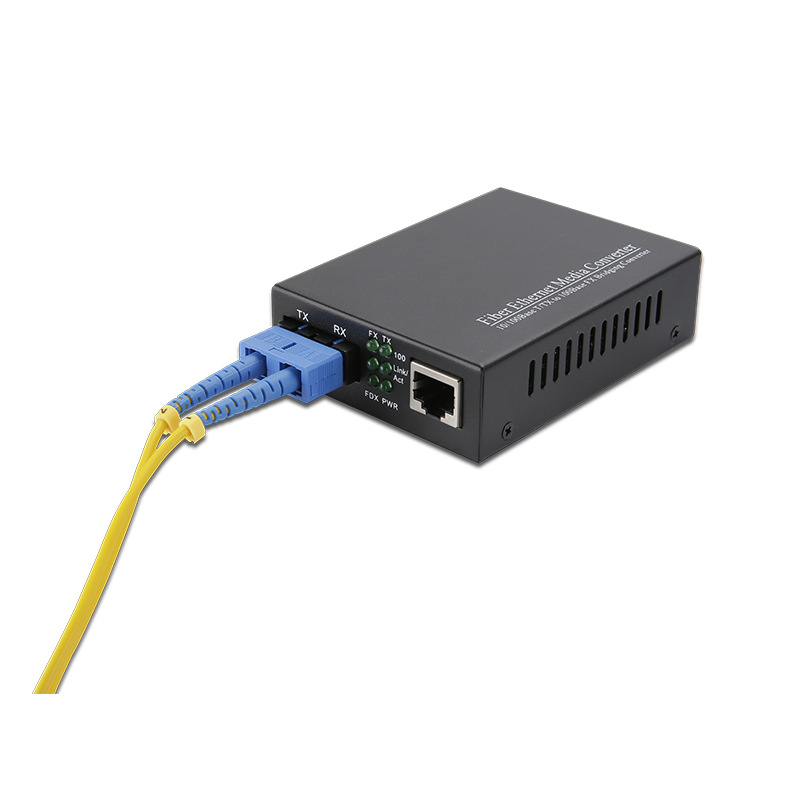 百兆单模双纤光纤收发器2km 20km sc接口 光口转电口收发器模块