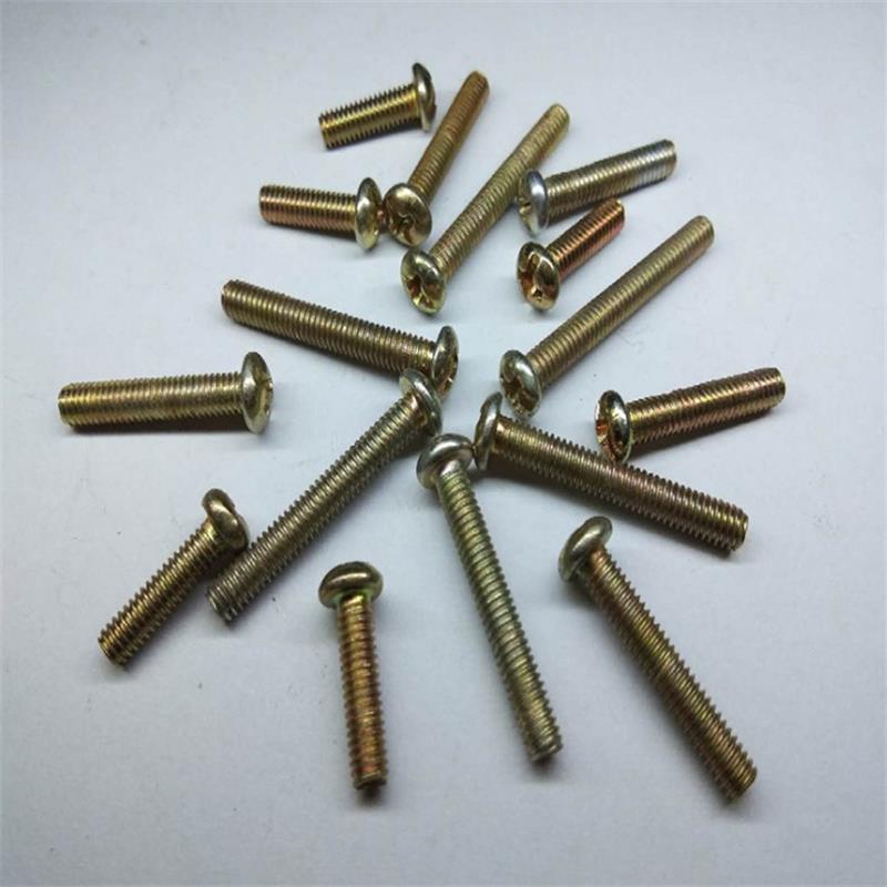 厂家直销线盒开关面板螺丝镀彩半圆头十字机螺钉规格齐全量大优惠