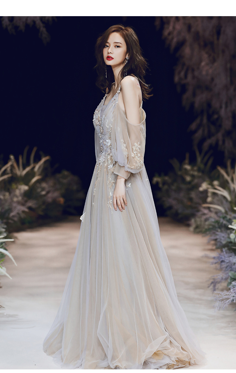 仙女晚礼服仙气飘纱梦幻宴会森系婚纱公主超仙年会气质主持人长款