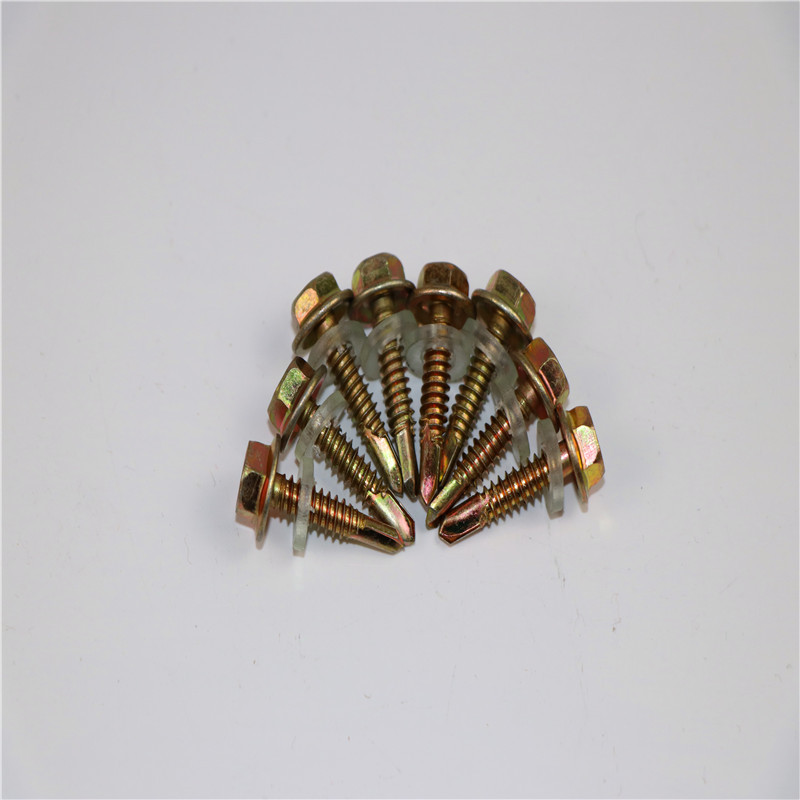 宏挺钻尾自攻螺丝钉m4.8打彩钢瓦燕尾丝六角钻尾钉自钻丝12*25