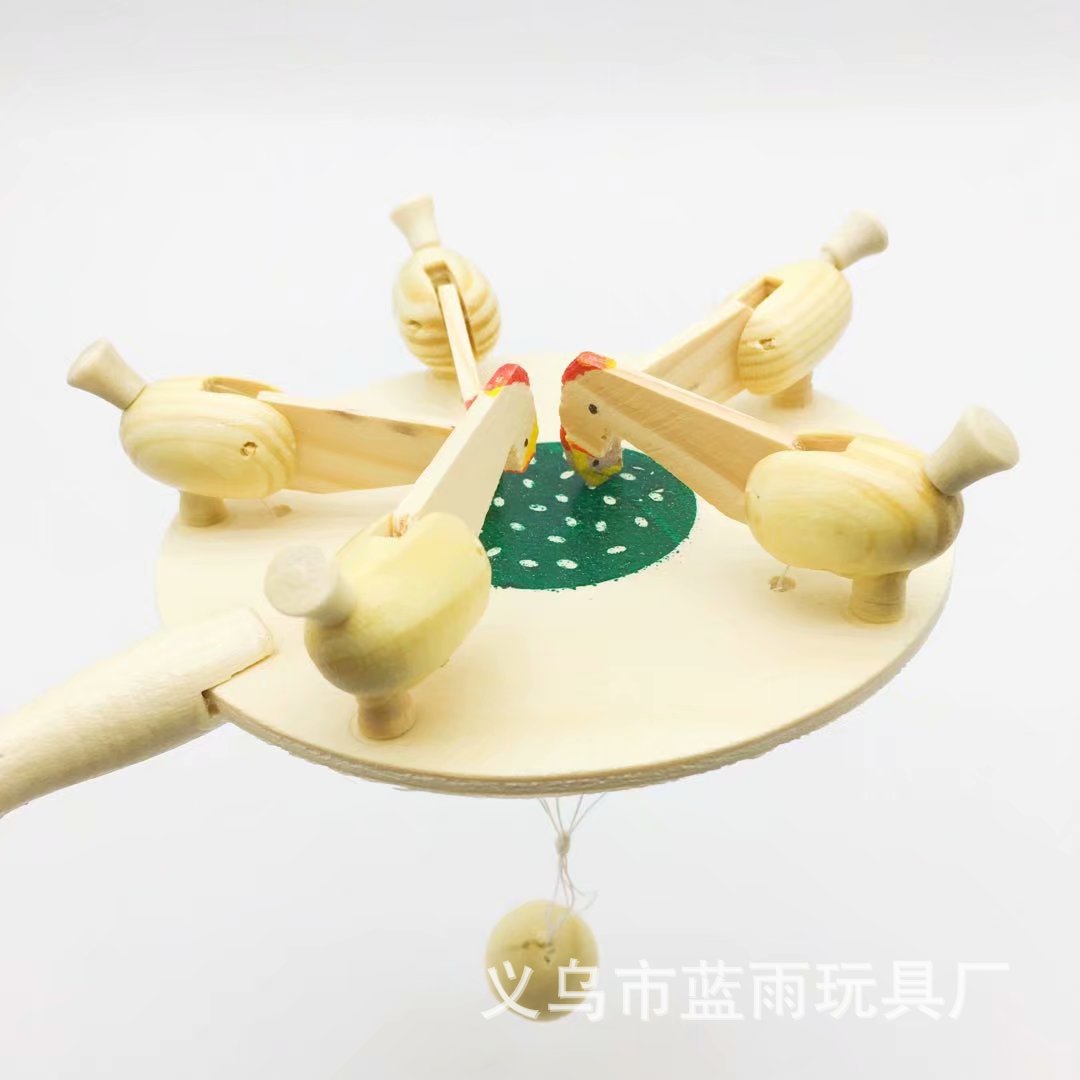 厂家直销竹木玩具 婴儿儿童玩具 批发小鸡吃米 小鸡啄米 白鸡吃米
