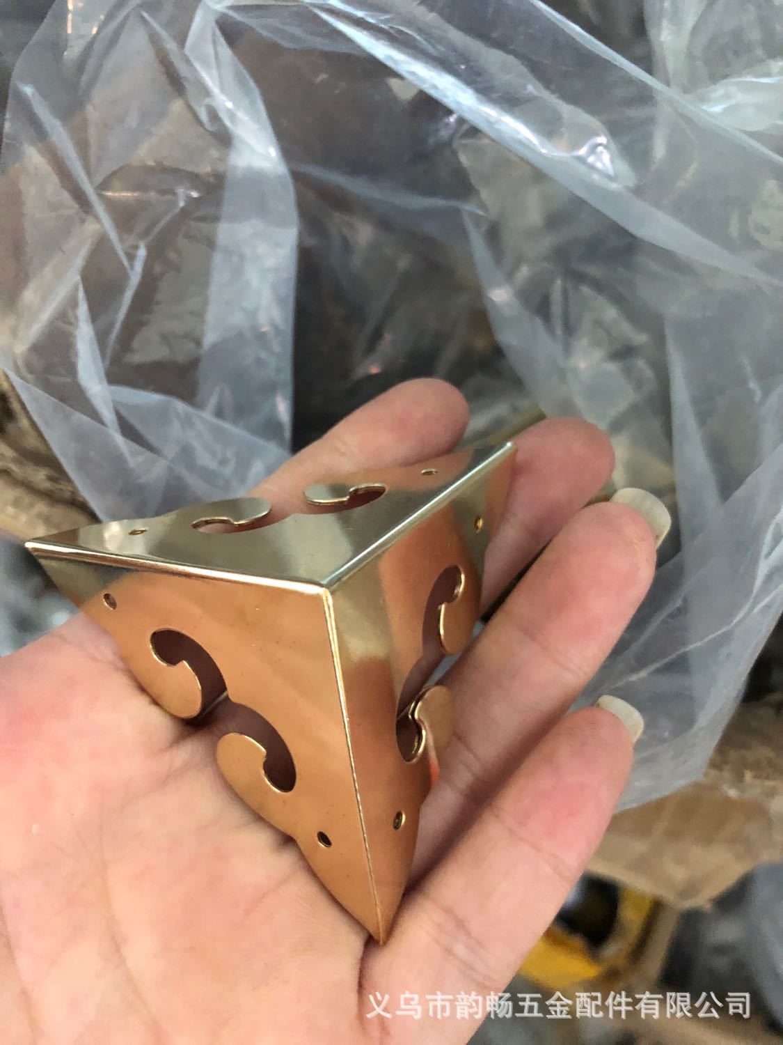 45黄铜祥云包角家具护角箱子四边中式铜皮装饰樟木箱老式角码包角